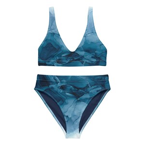 Ocean Waters High Waisted Bikini, athletic swim set, summer bikini, ocean vacation, high-rise swimsuit, high-rise bathing suit,