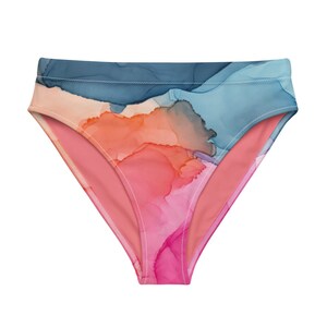 Tropical Bliss High Waisted Bikini Bottom, summer bikini, ocean vacation, high-rise swimsuit, high-rise bathing suit,