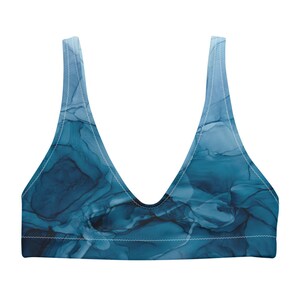 Ocean Waters Bikini Top, summer bikini, ocean vacation, high-rise swimsuit, high-rise bathing suit,