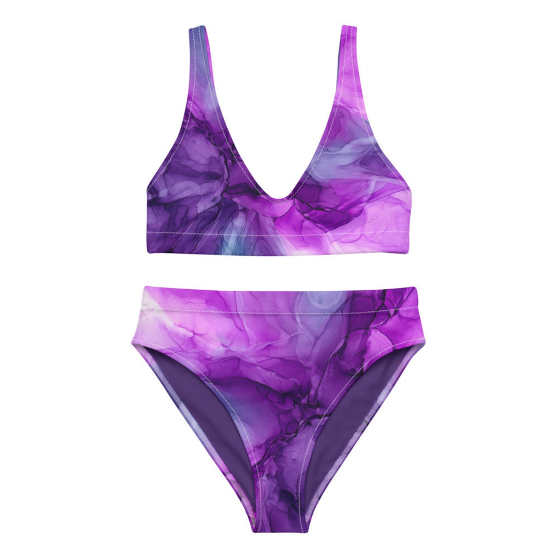 Lila Power High Taillen Bikini Etsy.de