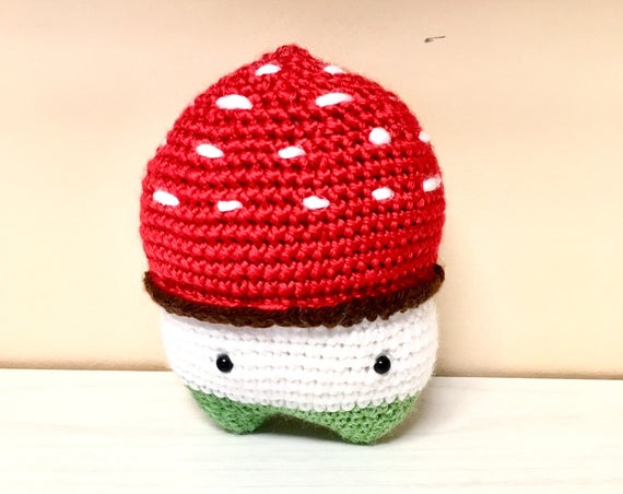 Crochet mushroom kids baby shower girls boys gift ideas toys home decor kitchen decor amigurumi