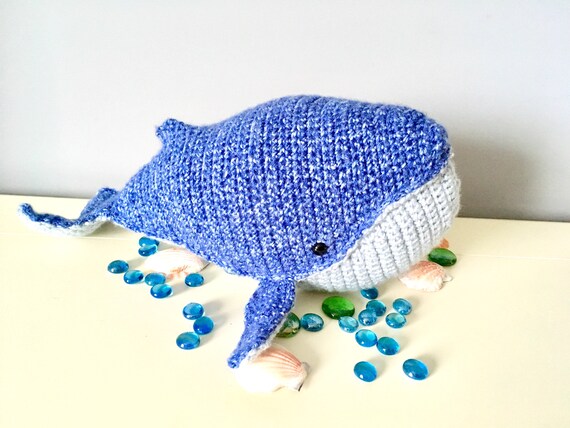 Crochet blue whale amigurumi whale doll kids gift ideas baby shower gifts kids room decor home decor soft toy sea animal unique natural toy