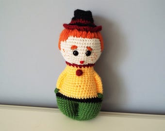 Crochet poupée garçon mignon Amigurumi bébé douche cadeau idées enfants garçons filles intérieur décoration maison décoration POUPEE cheveux rougeâtre poupée tricotée