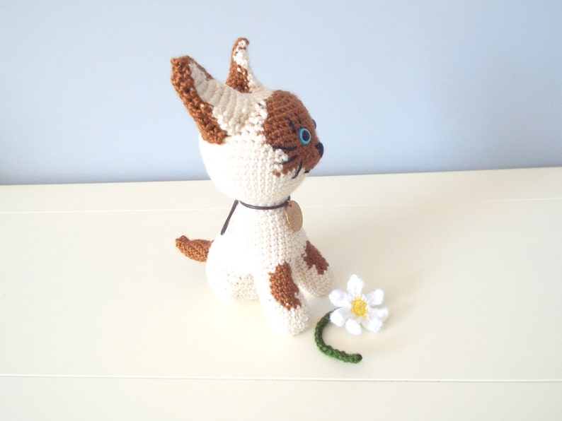 Crochet kitten toy doll Cat puppy Stuffed animals Amigurumi puppy cat Kids toys Baby toys Gift ideas Home decor Crochet dolls White kitten image 2