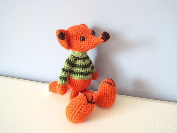 Handmade crochet fox toy Amigurumi Dolls Crochet animals Kids Home decor Baby and toddler Stuffed fox Art and collectibles Gift ideas Fox