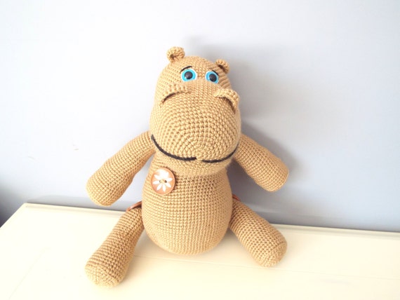 Crochet Hippo amigurumi hippopotamus kids home decor stuffed animals baby shower knitted toys dolls boys girls gift ideas big stuffed hippo
