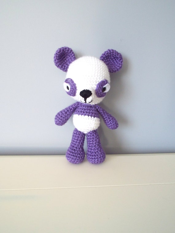 Crochet amigurumi panda bear Soft panda Purple panda Soft toys Stuffed animal Crochet toys Gift for kids Home decor Kids toys Handmade