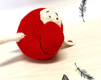 Crochet enfants de bande dessinée rouge avion amigurumi idées de cadeaux de décoration chambre garçons baby shower un décor peluches naturel bio jouet poupée cadeaux