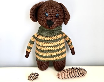 Crochet chiot chien Amigurumi enfants idées cadeaux baby shower garçons filles décoration maison chiots mignons jouets peluches faits à la main tricotés crèche