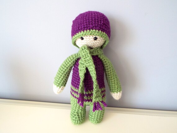 Crochet stuffed doll Kids toys Baby shower Home decor Knitted doll Girls gift ideas Amigurumi Decorations Collectible art Cute doll Scarf