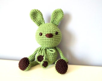 Crochet à la main vert lapin Amigurumi décoration enfants Baby shower cadeau idées douces poupées peluche lapin filles jolis jouets garçons