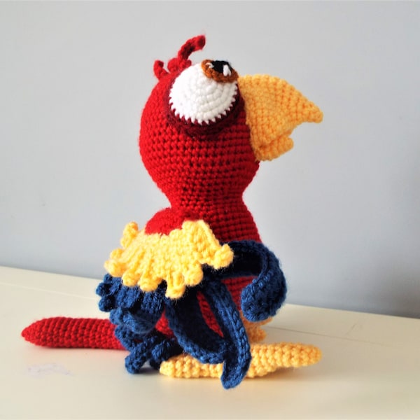 Gehäkelter roter Papagei Amigurumi Puppe Baby Geschenk Kinder Jungen Mädchen Home Dekor Baby Shower Geschenkideen Gehäkelte Vögel Stoffpapagei Handmade Spielzeug