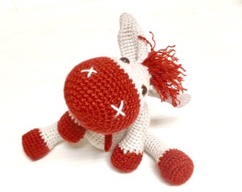 Idée de cadeau élégant ânesse Amigurumi enfants shower de bébé enfant conception de pièce de la maison décor mignon âne poupée garçons filles Âne peluche tricot en crochet