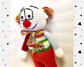 Crochet amigurumi clown enfants jouets décoration garçons filles bébé douche cadeau idées happydoll colorée clown jolly