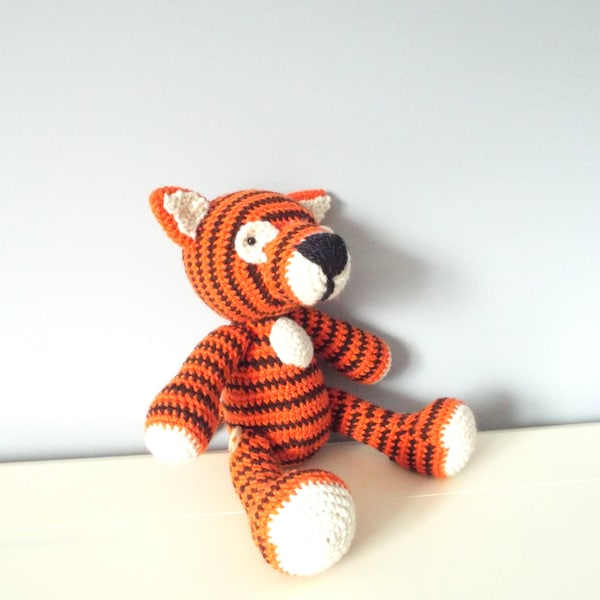 Crochet tiger doll toy Amigurumi Tiger stuffed animal Kids toys Baby Home decor Crochet animals Gift ideas Plush Wild animals Boys