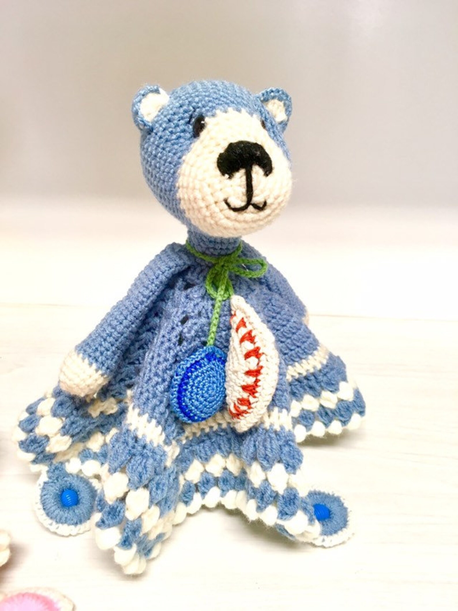 Crochet Playsuit Blue Teddy Bear main image 1