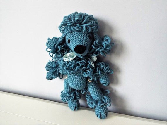 Blue poodle puppy Crochet poodle Amigurumi puppy dog Home decor Kids Boys Girls Baby shower Gift idea Crochet animals Dolls Knitted dog