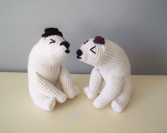 Crochet polar bears amigurumi home decor kids boys girls gift ideas baby shower bear family gift for her him handmade knitted toy teddy bear