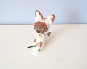 Chaton blanc de poupées au crochet kitten jouet poupée chat chiot rembourré animaux Amigurumi chiot chat enfants jouets bébé jouets cadeau idées décoration au Crochet