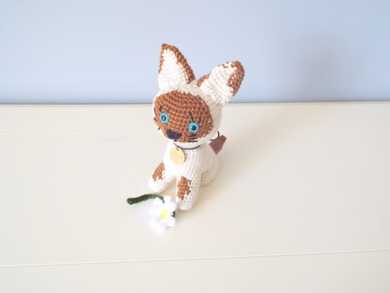 Crochet kitten toy doll Cat puppy Stuffed animals Amigurumi puppy cat Kids toys Baby toys Gift ideas Home decor Crochet dolls White kitten