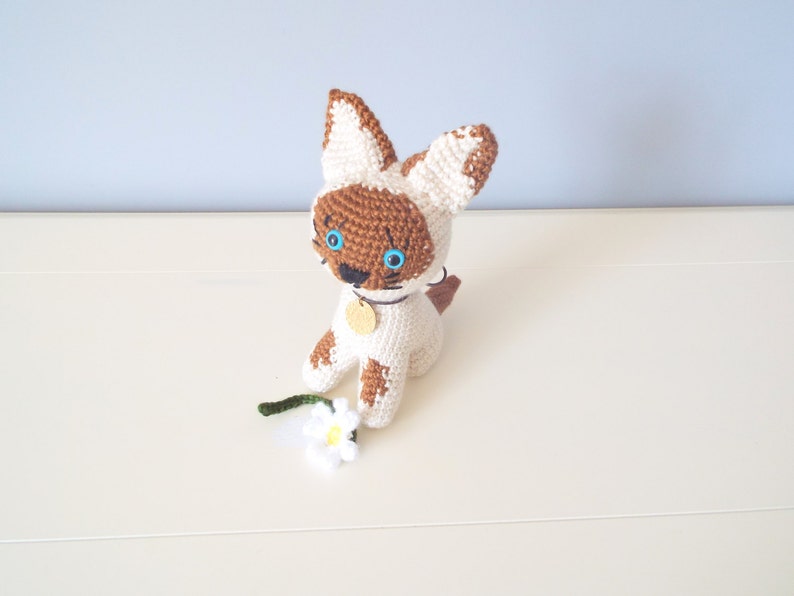 Crochet kitten toy doll Cat puppy Stuffed animals Amigurumi puppy cat Kids toys Baby toys Gift ideas Home decor Crochet dolls White kitten image 1