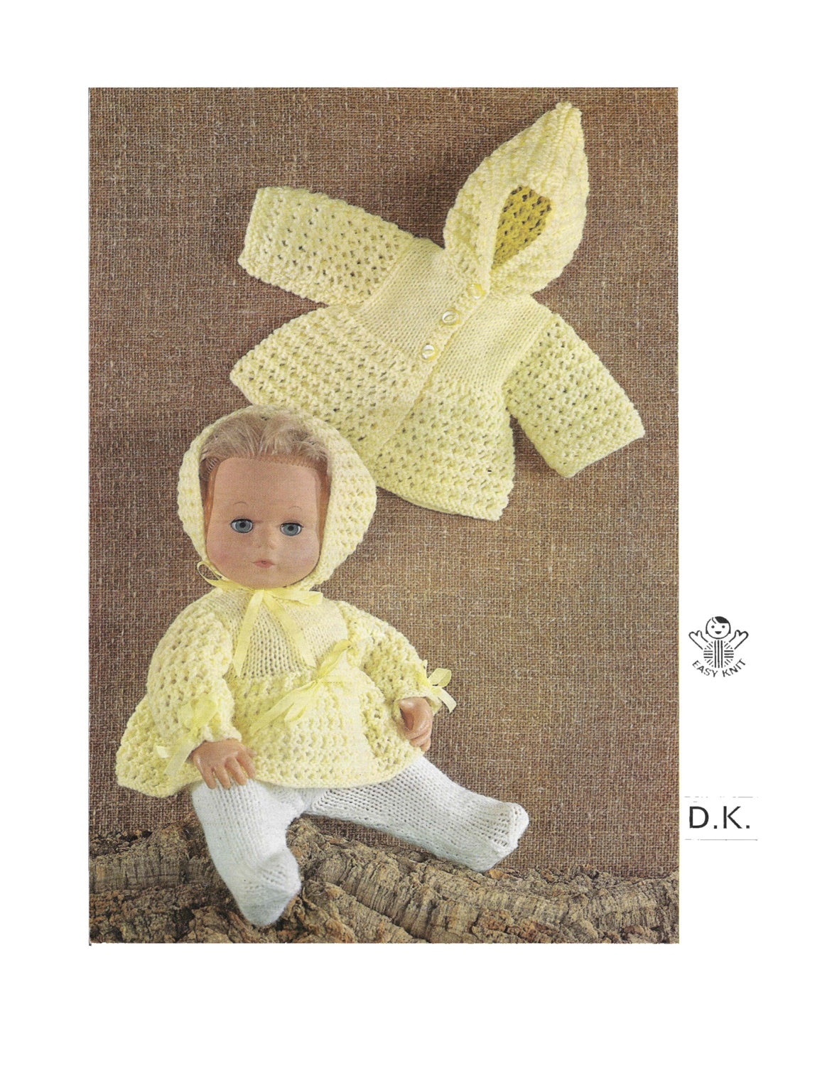 doll clothes outfit 4 ply knitting pattern 99p