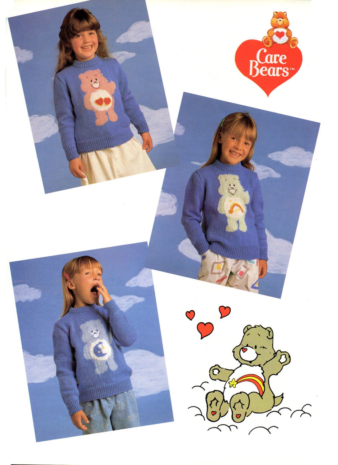 Care Bear Sweaters and Bears Dk Knitting Pattern 99p Etsy