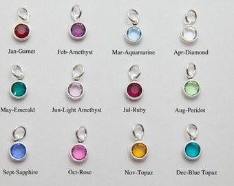 Birthstone charm - add to any item of jewellery in my shop