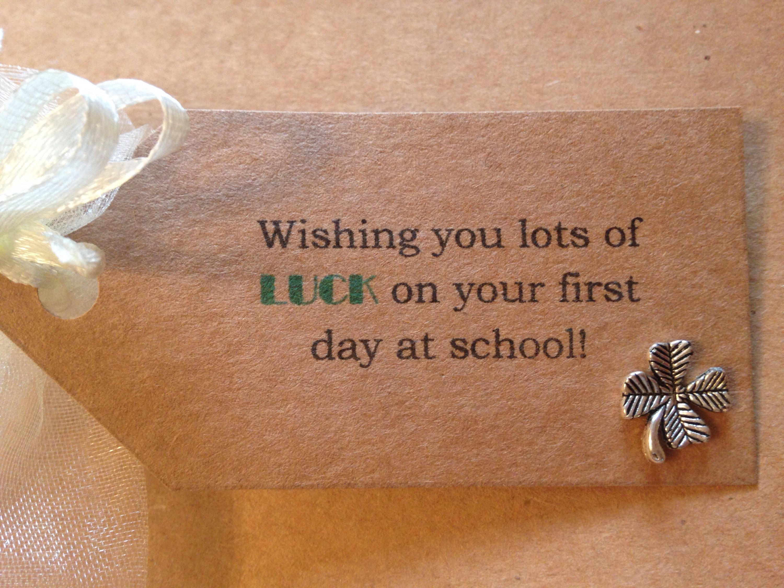 Good Luck on Your First Day at School, Personalised School Bag/pencil Case Charm and Message Tag