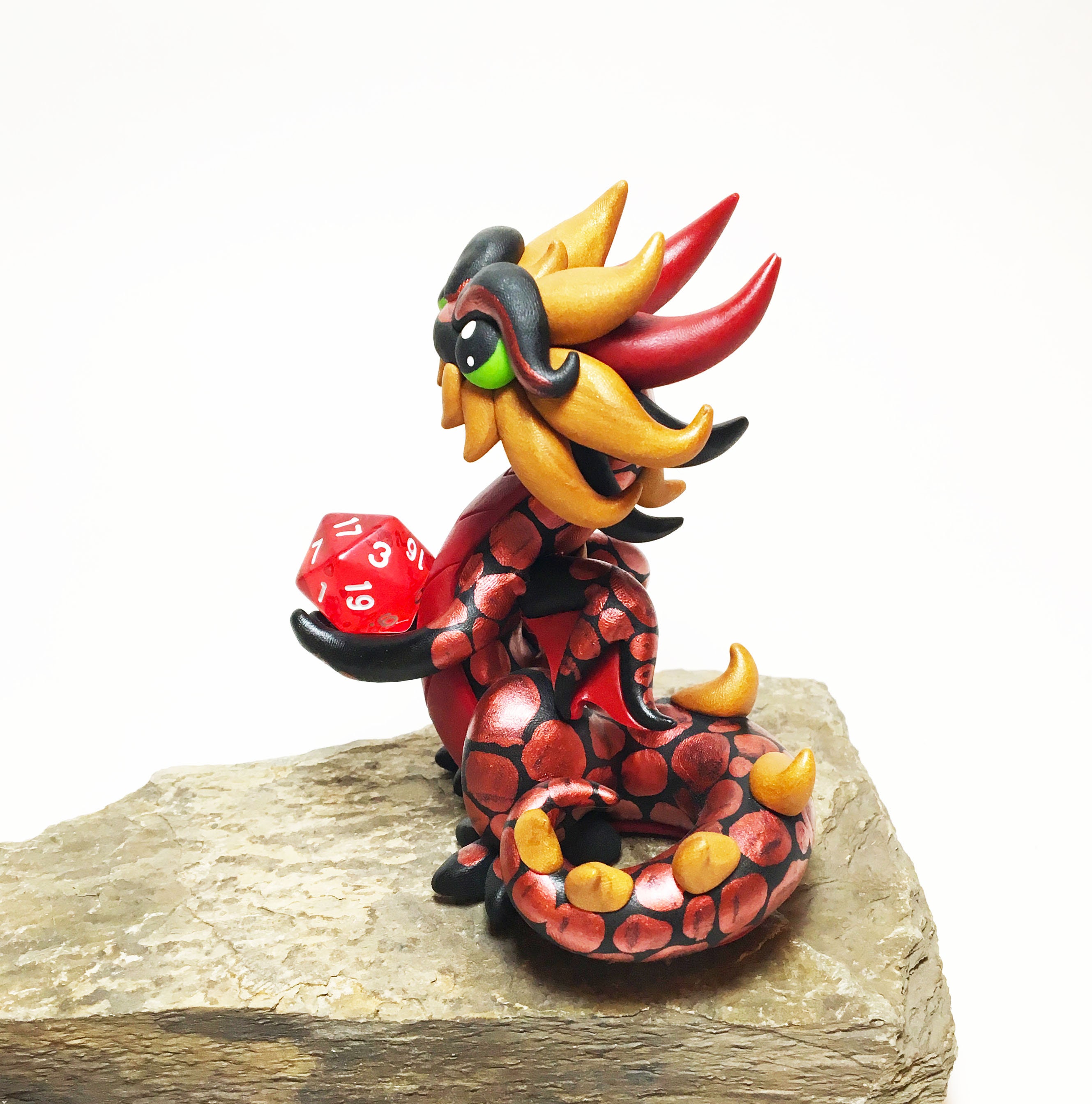 DnD Dice Dragon Dice Dragon Polymer Clay Dragon Dice Holder Black