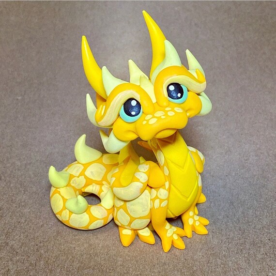 Polymer Clay Dragon Dice Holder- Shades of Yellow: Butterbug