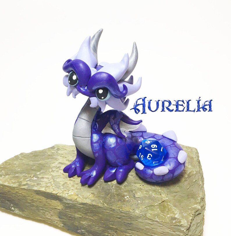 DnD Dice Dragon Polymer Dragon Dice Holder Indigo Silver Etsy
