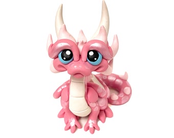 Penelope | Polymer Dragon Dice Holder | Pink Pearl, Pearl, and Light Pink