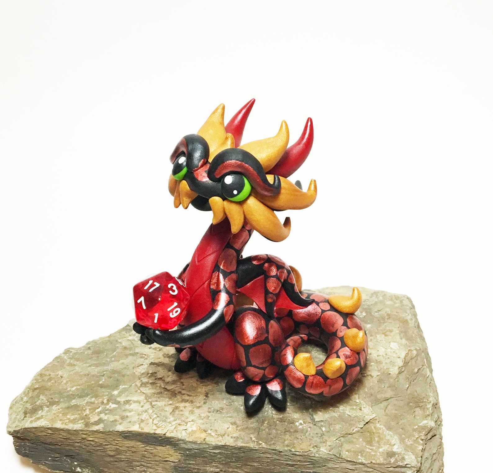 DnD Dice Dragon Dice Dragon Polymer Clay Dragon Dice Holder Etsy