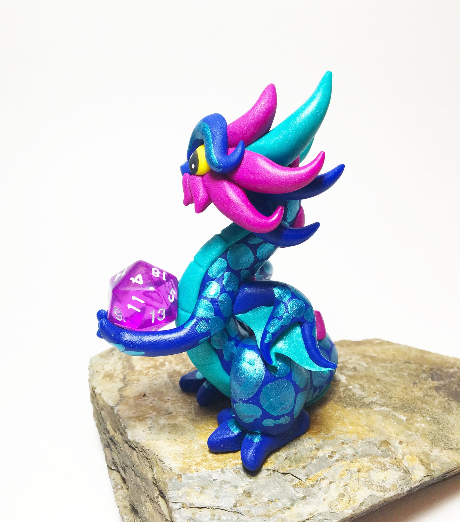 Polymer Clay Dice Dragon Sculpture Dragon Dice Holder Dnd Etsy