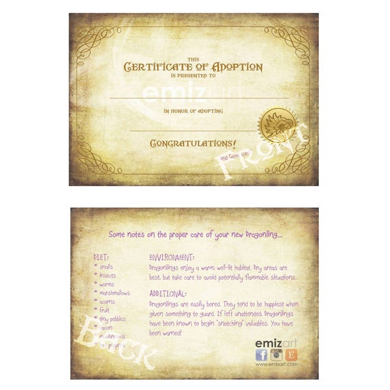 Certificate of Adoption