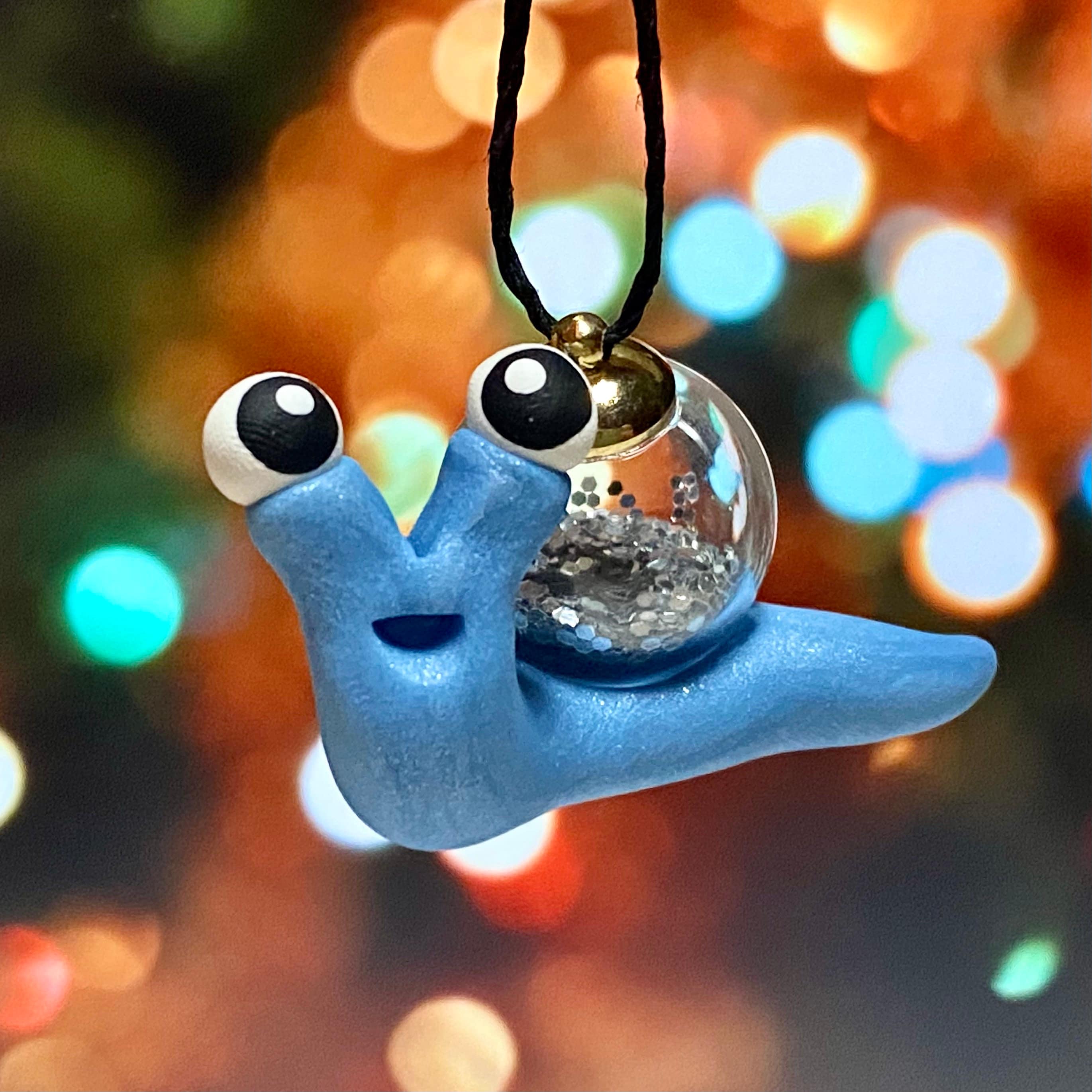 Snail Christmas Ornament Snail with Christmas Glitter Ball Ornament