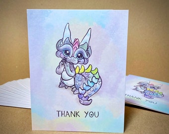 Dragon Stationery | Cute Dragon Thank You | Thank You Cards | Whimsical Dragon Notecards