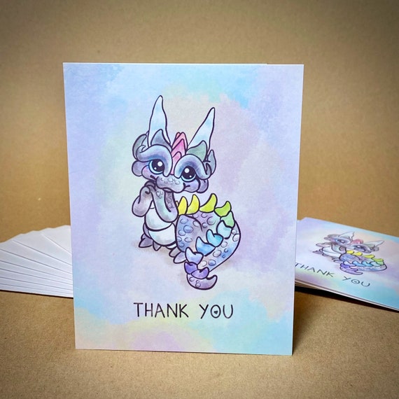 Dragon Stationery | Cute Dragon Thank You | Thank You Cards | Whimsical Dragon Notecards