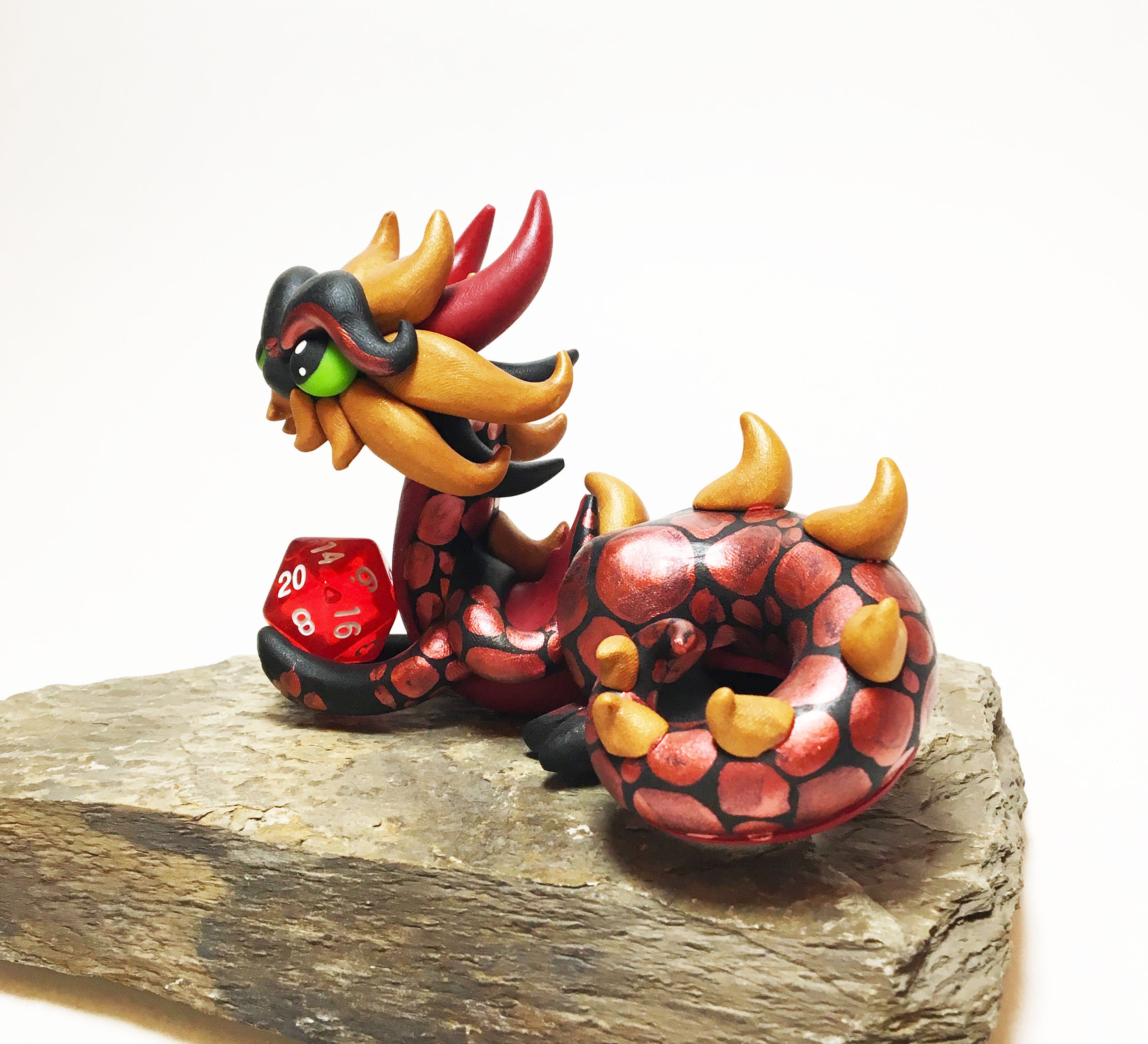 DnD Dice Dragon Dice Dragon Polymer Clay Dragon Dice Holder Black
