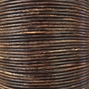1mm premium round leather cord destroy brown jewelry making cord thin leather lace A310