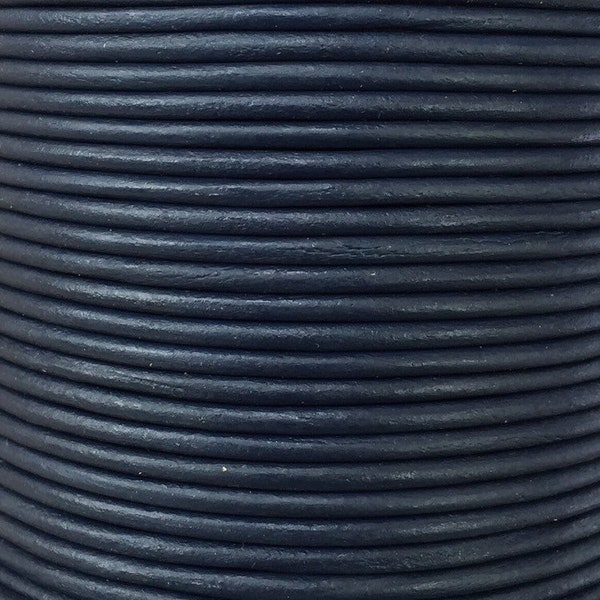 2mm rond cordon de cuir mat bijoux bleu fournit la version marine bleu marine de qualité supérieure a fini A920