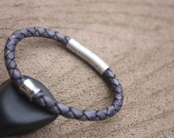 For Men, For Women, Leather Bracelet, Leather, Braided Bracelet, Black, accessories
