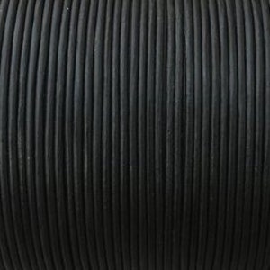 2mm プレミアム ラウンド レザーコード レース レザーコード マットブラック ジュエリー用品 ブラック A2020