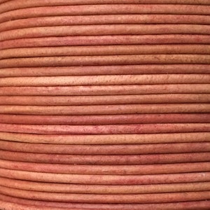 1.5mm premium round leather cord antique two tone brown leather by the yard jewelry making lace A7515