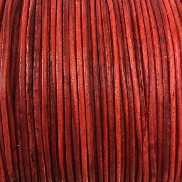 1mm premium round leather cord antique red necklace supply cord making leather By The Yard thin leather lace DC-2