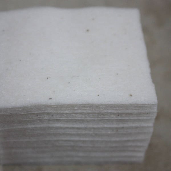 Organic Cotton Unbleached 100% Japanese Grown Square - 20 Pads - Ship Fast!