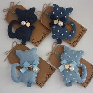 Kitty, Animal, Cat, Hair clip, Danim, Kids hair clips, Metal alligator clip, Girl hair pin, teen gift idea, toddler gift