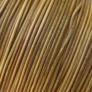 1mm premium round leather cord antique camel brown By The Yard leather making thin leather lace
