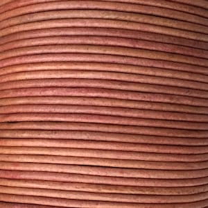 2mm round leather cord antique two tone brown jewelry supplies premium leather antique finished A7520